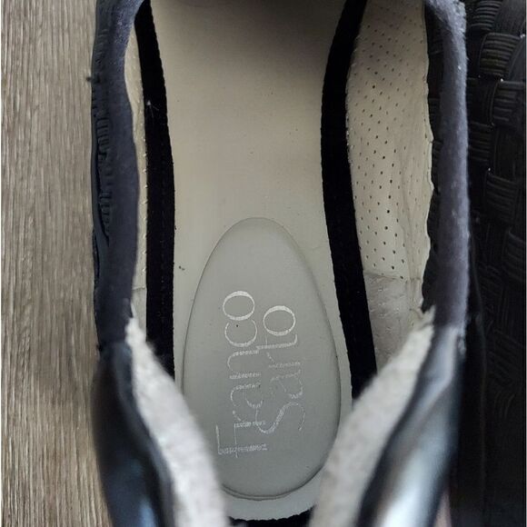 Franco Sarto Franco Lin 2 Platform Slip on Sneaker Shoes Black Mesh Weave 9 - Picture 8 of 10